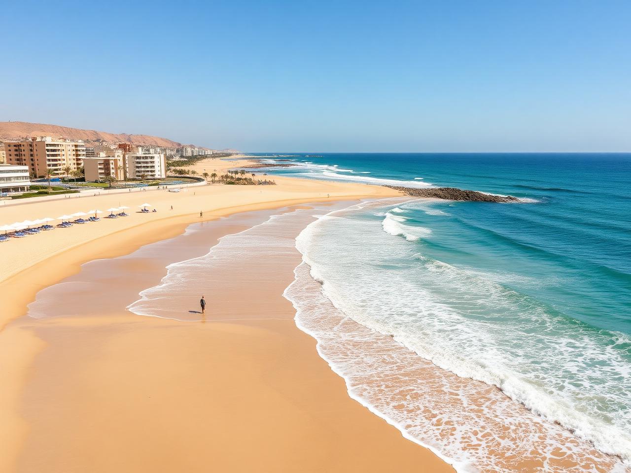 Plage d’Agadir — site touristique près d’Agadir, région de Souss-Massa